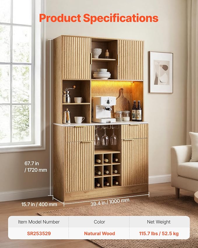 VEVOR Wine Cabinet, Coffee Bar Cabinet - Image 2