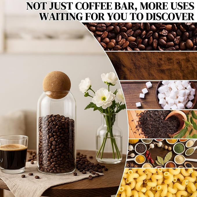 Coffee Container Set of 2 – 34oz Airtight Glass Coffee Bean Storage Jars - Image 3