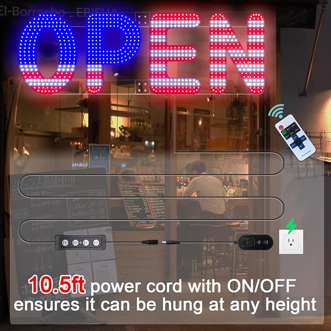 40"x14" Open Sign, LED Open Sign - Image 5