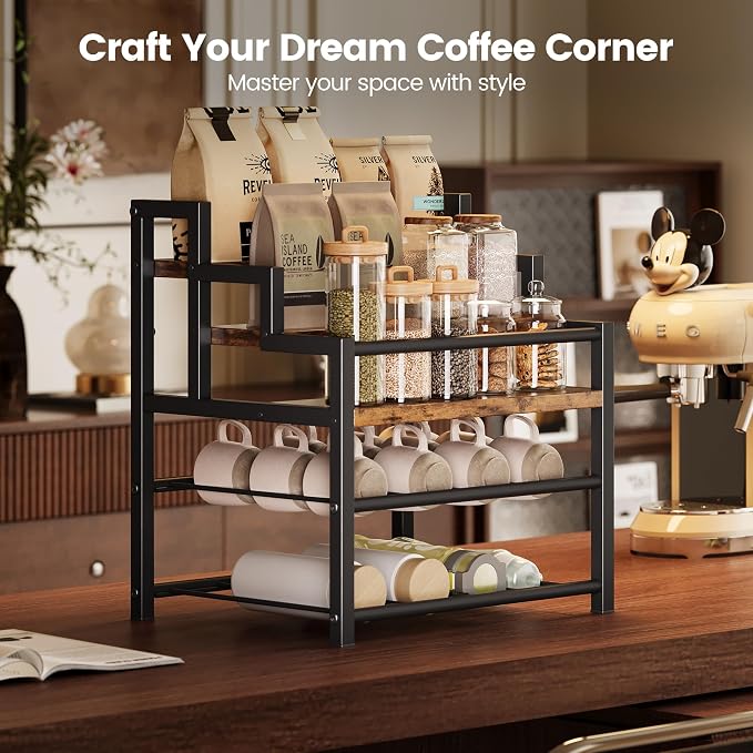 5-Tier Liquor Bottle Display Shelf, Holds up to 20 Bottles, Countertop Wine - Image 3