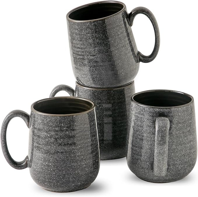 HASENSE Ceramic Coffee Mugs - 15 OZ Large Coffee Cups Set of 4 by Hasense