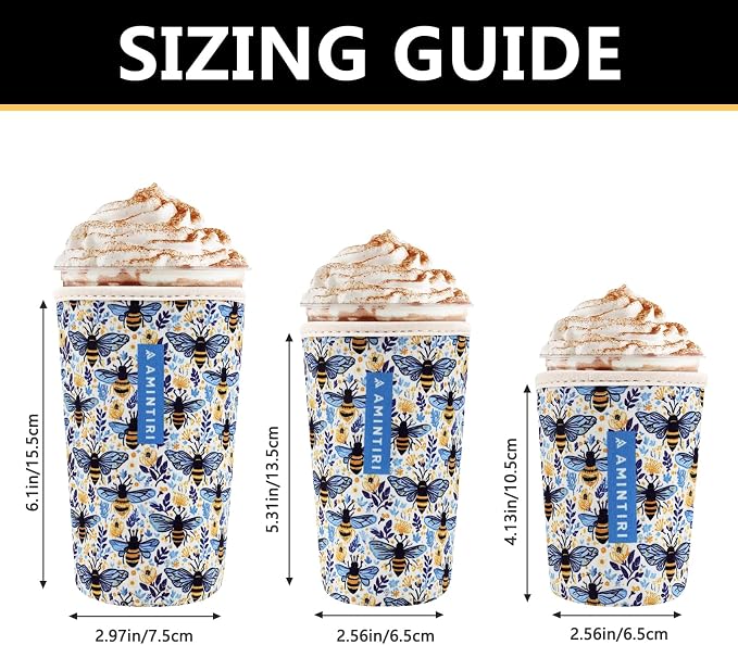 3 Pack Reusable Sleeve for Iced Coffee Cup, Coffee Neoprene Sleeve for Iced&Hot - Image 3