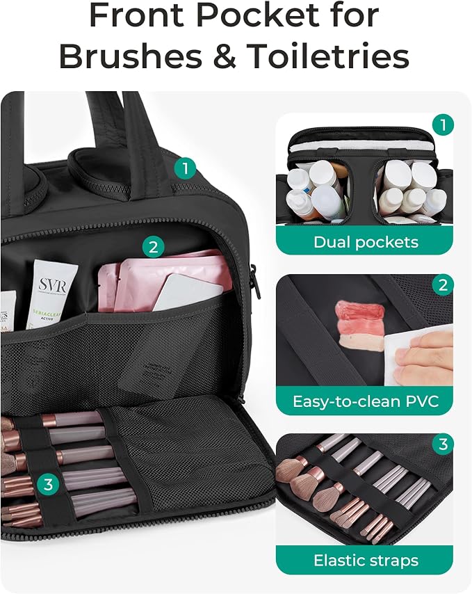 BAGSMART Travel Toiletry Bag, Crush Toiletry Bag - Image 4
