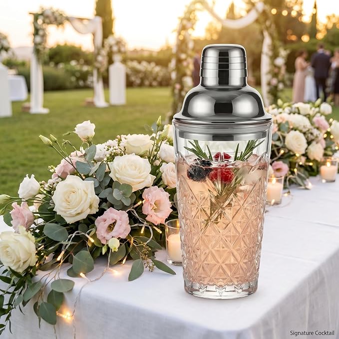 Elegant Glass Cocktail Shaker Set - Image 4