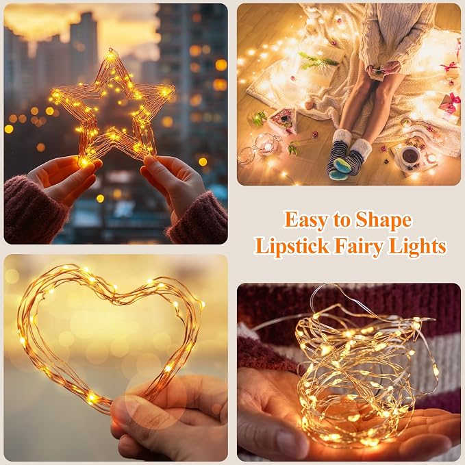 Lakumu 64FT Warm White Rechargeable Fairy Lights, 8 Modes Waterproof Battery - Image 7
