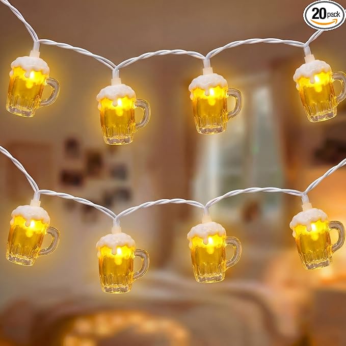 Beer String Lights Outdoor, 12.5FT Summer Decorative Camping String Lights by Doratale