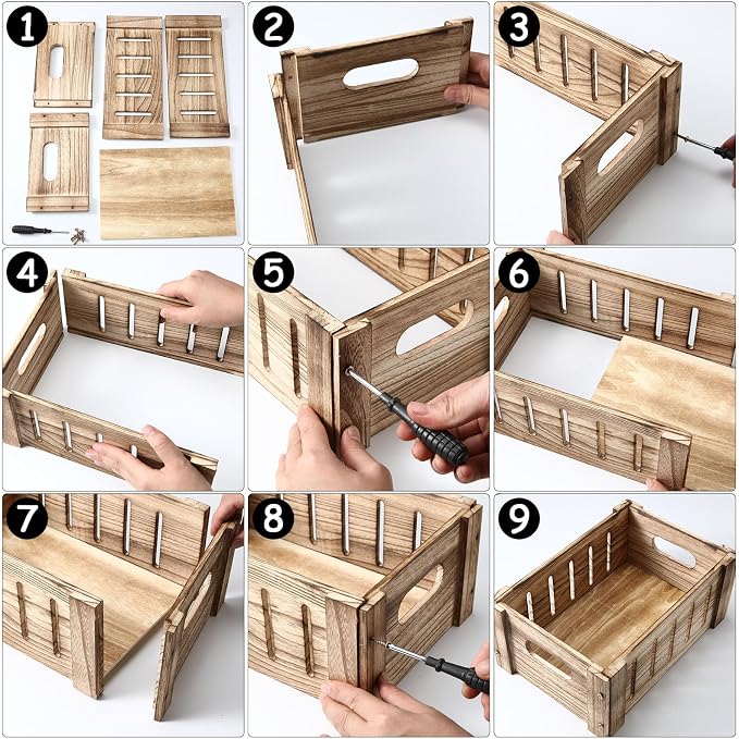 Ripeng 3 Pcs Decorative Wood Crates - Image 4