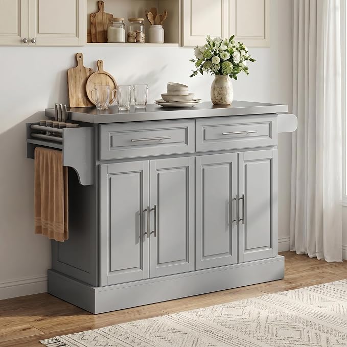 HOMCOM Rolling Kitchen Island Cart - Image 9
