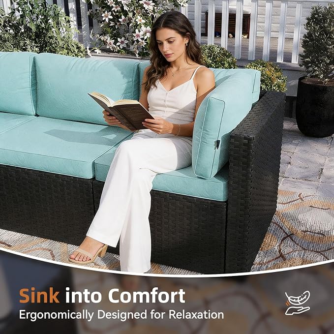 Aoxun Patio Furniture Set 5-Piece, Outdoor Sectional Sofas - Image 7