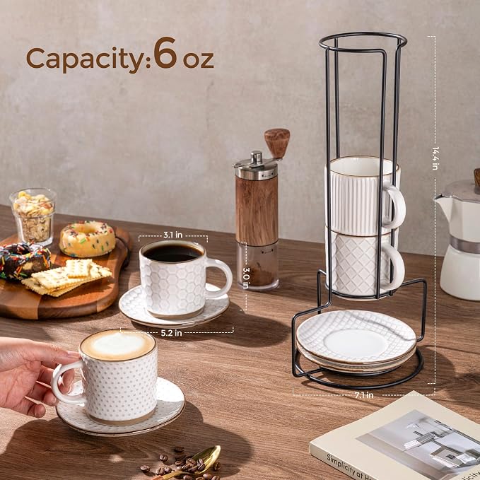 GBhome 6OZ Stackable Coffee Mugs - Image 2