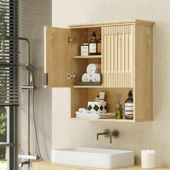 FLOWBACK Bathroom Wall Cabinet Over The Toilet Storage, 23.5×31.4 Inch Wall - Image 4
