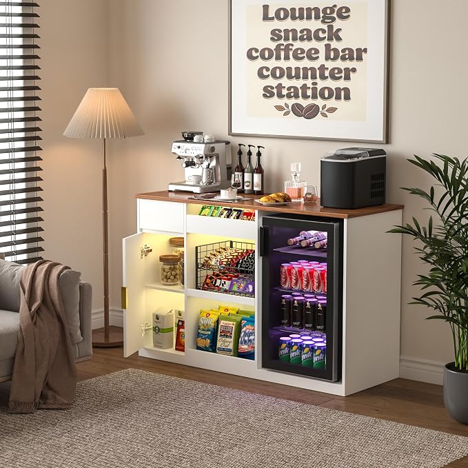 GDLF Snack Bar Cabinet with Fridge Space, Dining Room or Family Room - Image 8