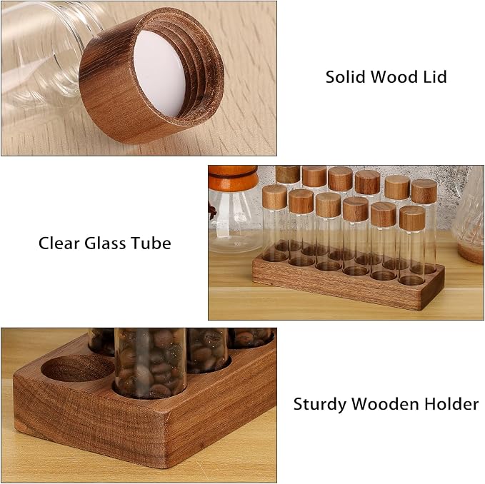 JUXYES Set of 12 Single Dose Coffee Bean Storage Tubes - Image 3