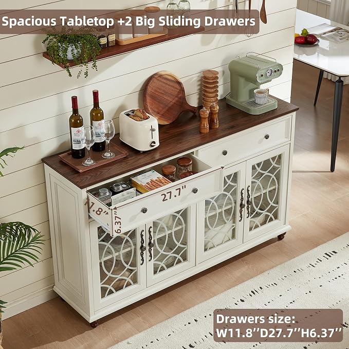 Joaxswe Large Sideboard Buffet Cabinet Set of 2 - Image 7