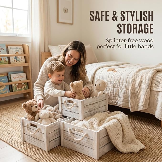 Set of 5 Rustic Nested Wooden Crates - Image 6
