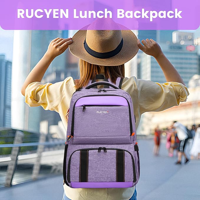 RUCYEN Lunch Backpack, Insulated Cooler Backpack Lunch Box - Image 5