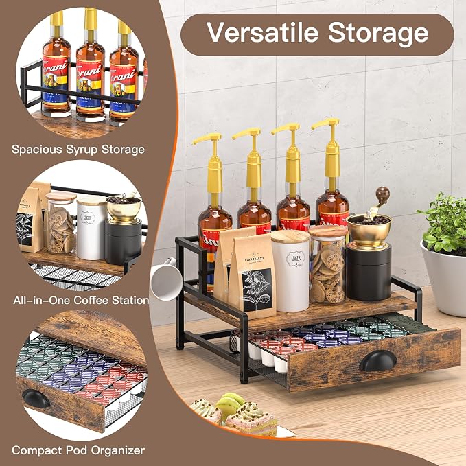 Coffee Syrup Rack Organizer, Coffee Pod Holder - Image 4