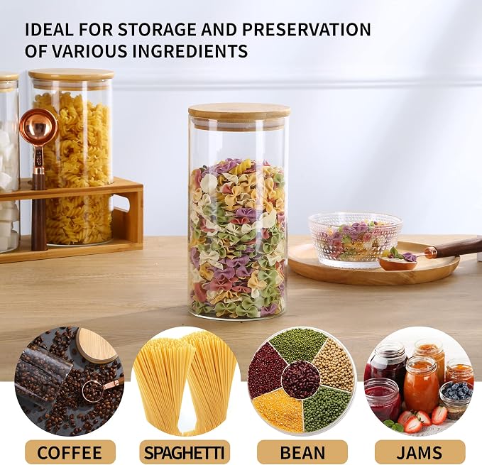 ZOMUIA Glass Coffee Containers Airtight Coffee Bean Storage Canisters - Image 7