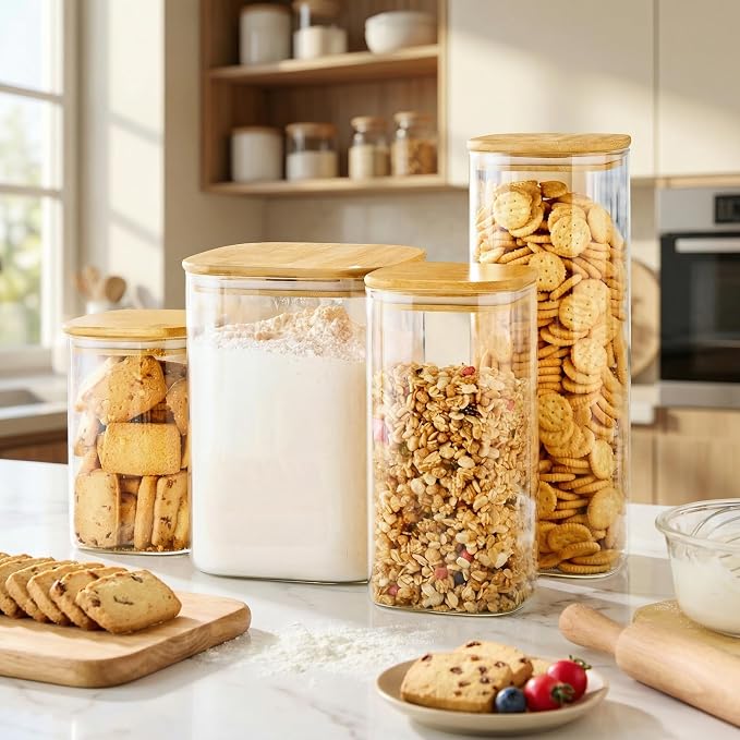 Extra Large Square Glass Flour & Sugar Storage Containers - Image 6