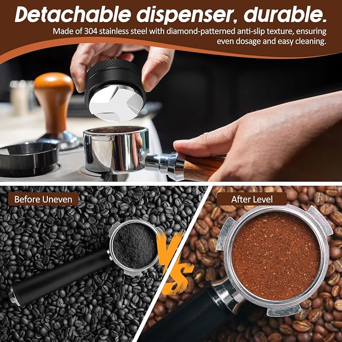 7 Pcs Espresso Accessories Kit, 51 mm Coffee Tamper Set Espresso Machine - Image 5