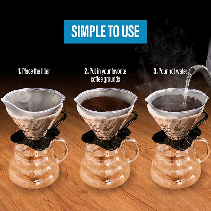 Zulay Kitchen Stainless Steel Reusable Coffee Filter - Image 6