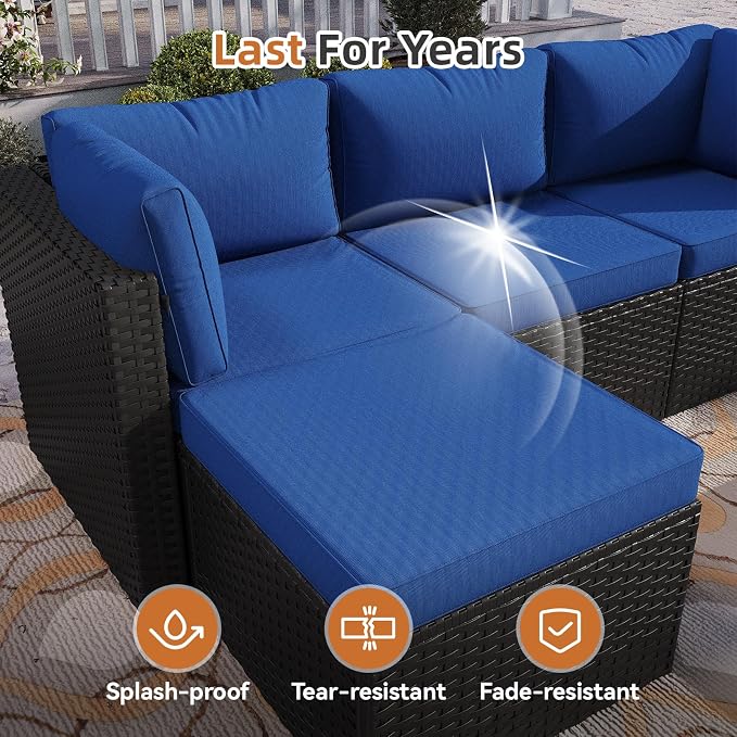 Aoxun Patio Furniture Set 5-Piece, Outdoor Sectional Sofas - Image 7