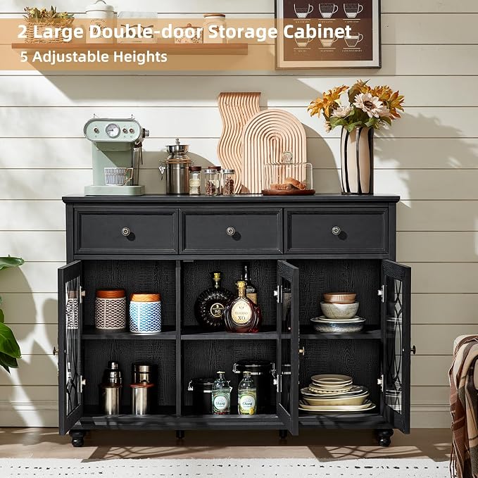 Joaxswe Farmhouse Sideboard Buffet Cabinet Set of 2 - Image 8
