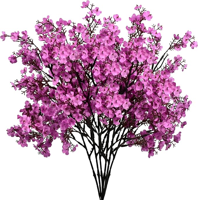 Mandy's 6 Bundles Artificial Lavender Baby’s Breath Flowers | 18.5 Inch Silk by Mandys
