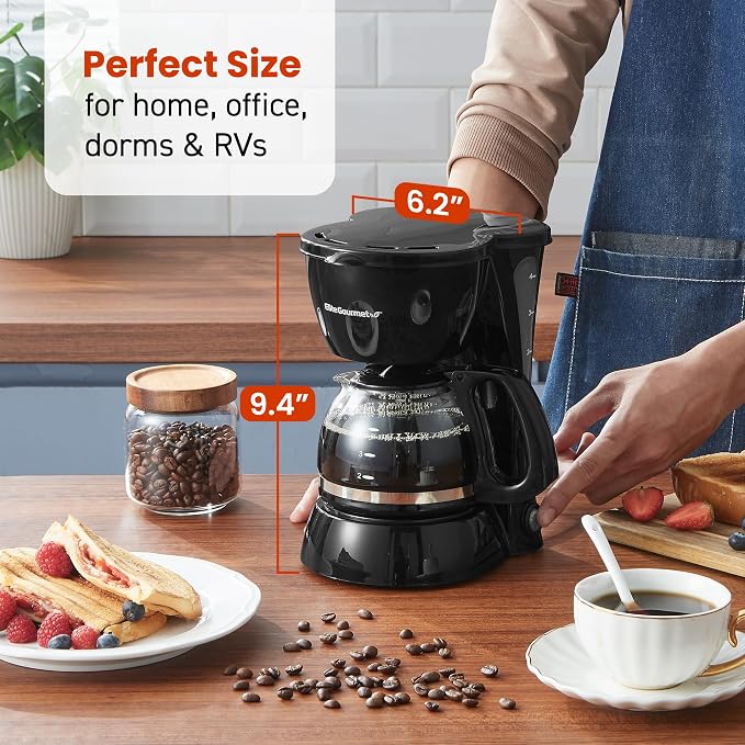 Elite Gourmet EHC4128 Automatic 4-Cup Brew & Drip Coffee Maker - Image 4