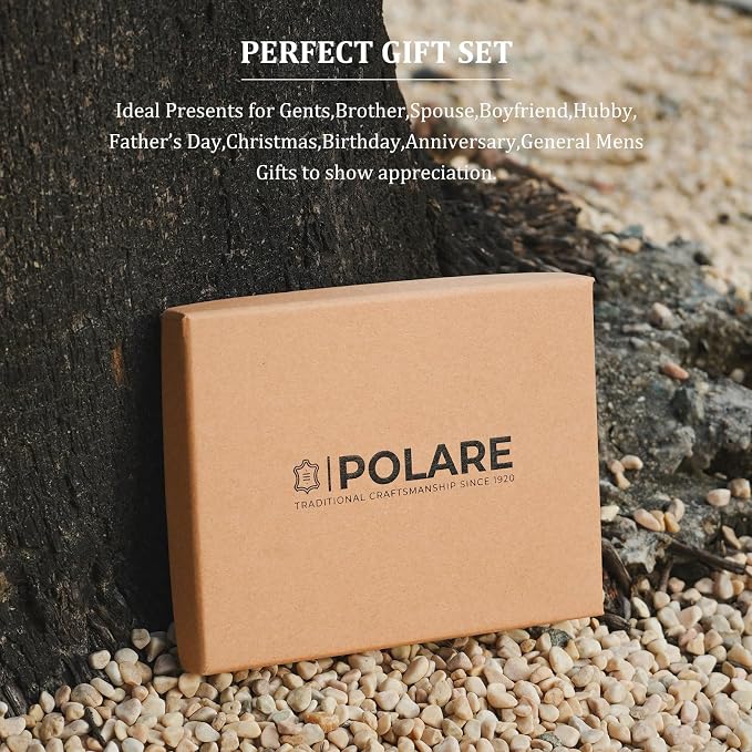 Polare Napa Leather Pilot Wallet Passport Holder RFID Blocking Tri-fold Travel - Image 5