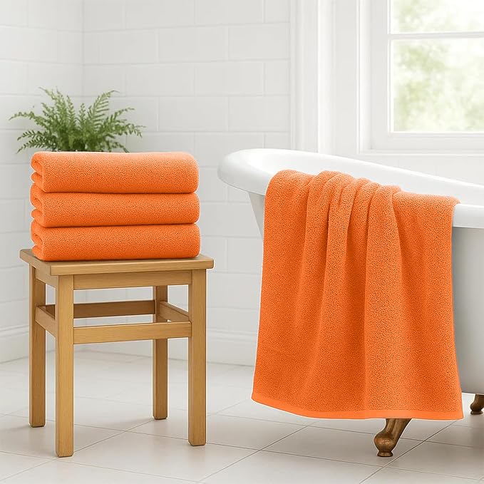 RIVERSIDE 100% Ring-Spun Cotton Bath Towels Set of 4 22 x 44 - Image 2