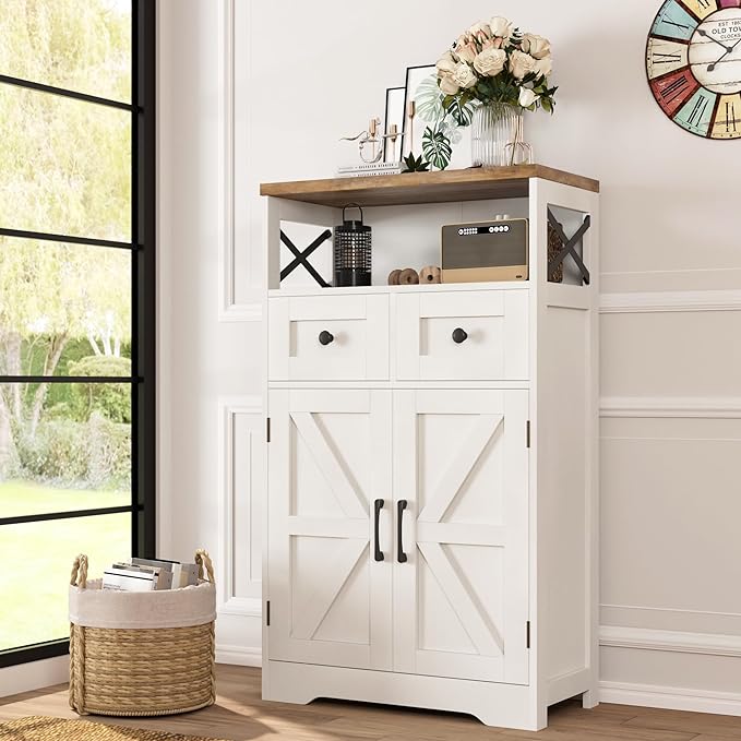 Befrases Farmhouse White Storage Cabinet by Befrases