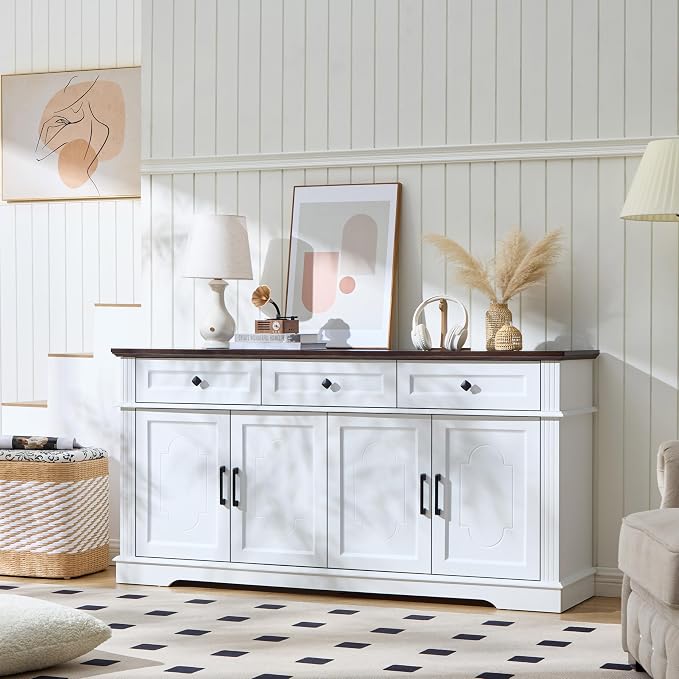 LIDYUK 63" White Buffet Sideboard Cabinet - Image 3