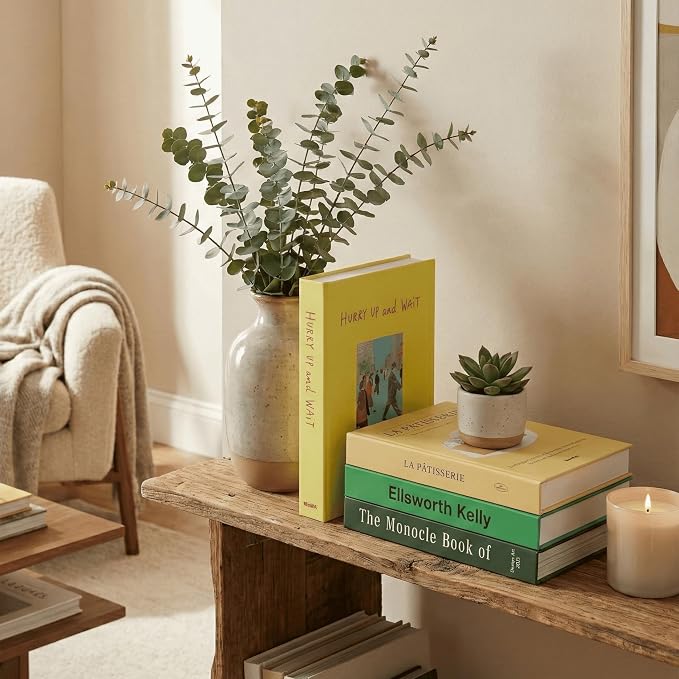 PROBENEX 4 Pcs Decorative Books | Faux Neutral Coffee Table & Shelf Decor | - Image 3