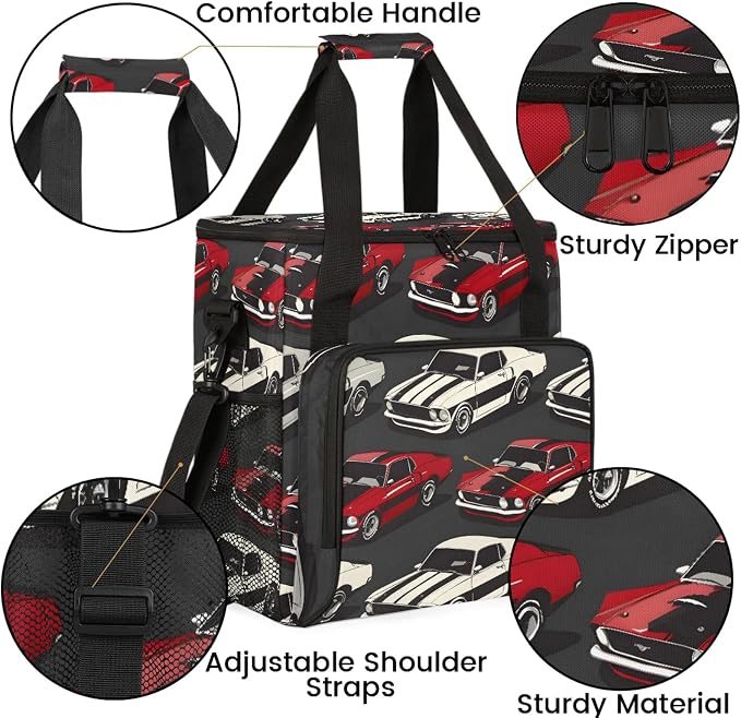 Cool Cars Coffee Maker Carring Bag, Large Insulated Storage Organizer Case Tote - Image 6