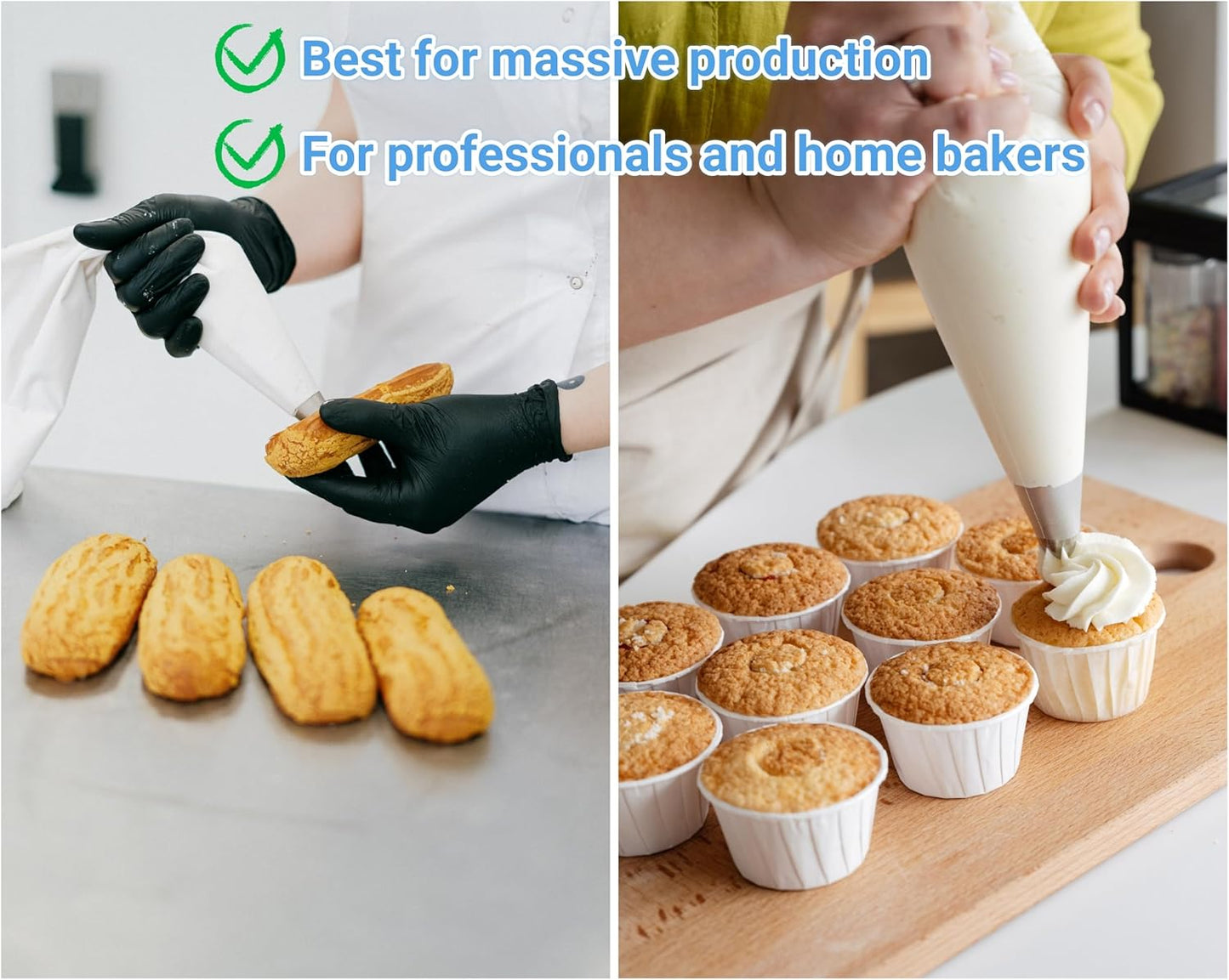 18 Inch Large Piping Bags 200 Pack - Disposable Pastry Bags - Thick Anti-Burst Pastry Icing Frosting Piping Bags For Decorating Cupcakes Cakes Cookies (Large 18 Inch-200 Pack)