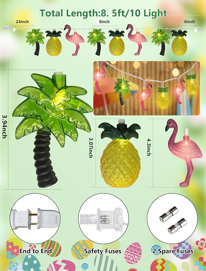 8.5Ft Summer Beach Hawaiian String Lights Outdoor - Image 2