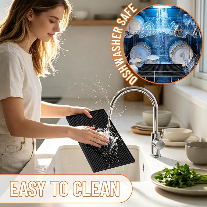 Xibany Bar Mat, Non-slip Spill Proof Matt, PVC Dish Drying May - Image 4