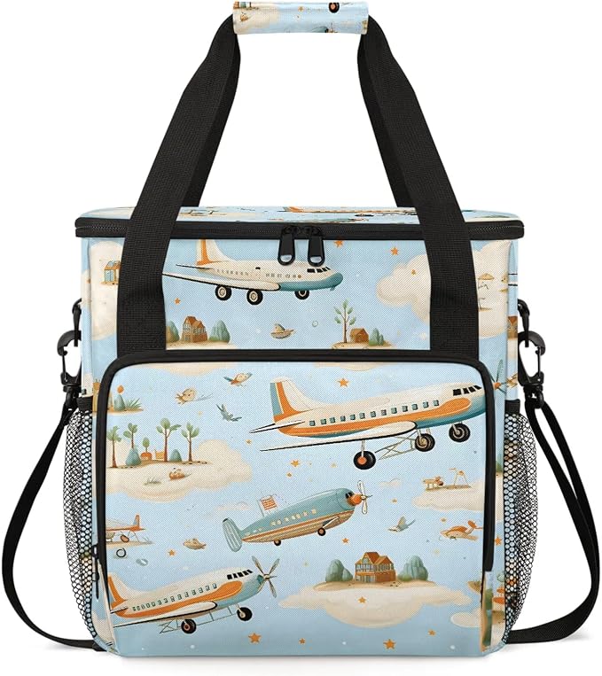 Cute Aircraft Coffee Maker Carring Bag, Large Insulated Storage Organizer Case by Home