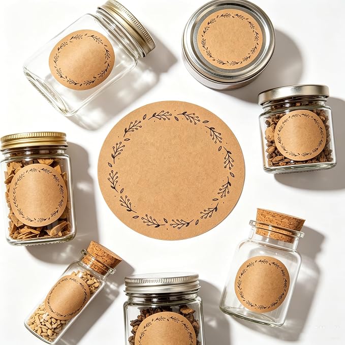 Kraft Paper Custom Stickers Round Labels Personalized - Image 3
