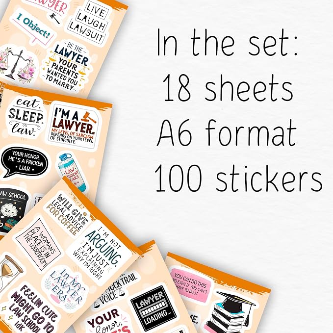 100Pcs Law Stickers for Laptop, Lawyer Stickers - Image 2