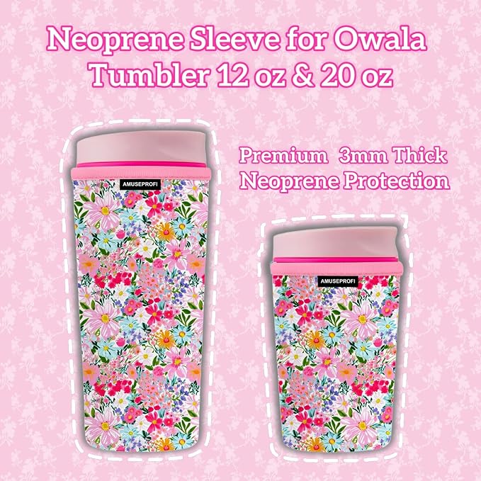 Neoprene Sleeve Compatible Owala Tumbler 12 oz & 20 oz Protective Coffee Cup - Image 4