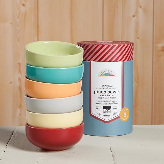 Now Designs Canyon Ceramic Pinch Bowl Set, Soy Sauce Dish, 2 oz - Image 2