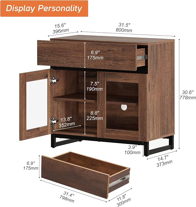 WAMPAT Sideboard Buffet Cabinets, Modern Credenza Sideboard - Image 2