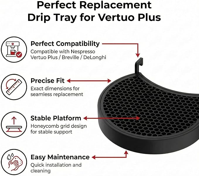 Drip Tray Replacement for Nespresso Vertuo Plus Coffee Machine, Compatible - Image 2