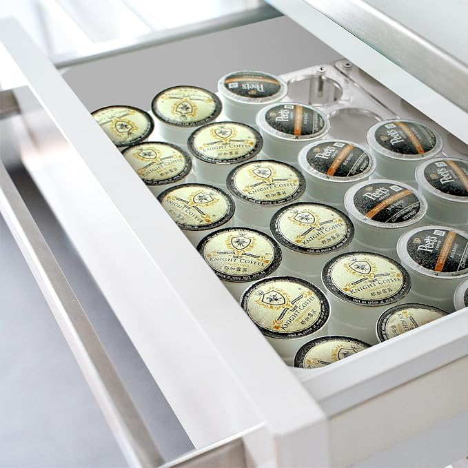 Amazing Abby 2-Pack 24-Slot Flat Acrylic Coffee Pod Holder, Large-Capacity - Image 6