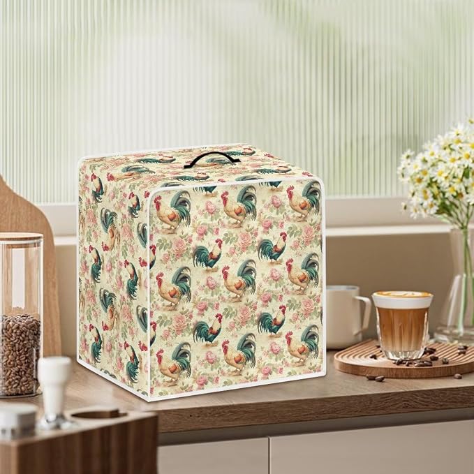 Rooster Rose Coffee Maker Covers Coffee Dust Cover - Image 3