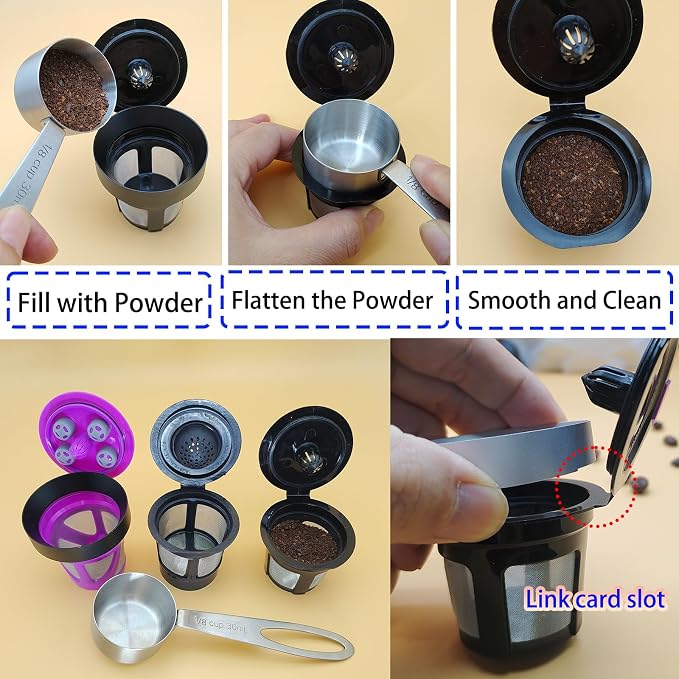 Reusable K Cup Refill Kit, 304 Stainless Steel 30ML Coffee Scoop & Aluminum - Image 3