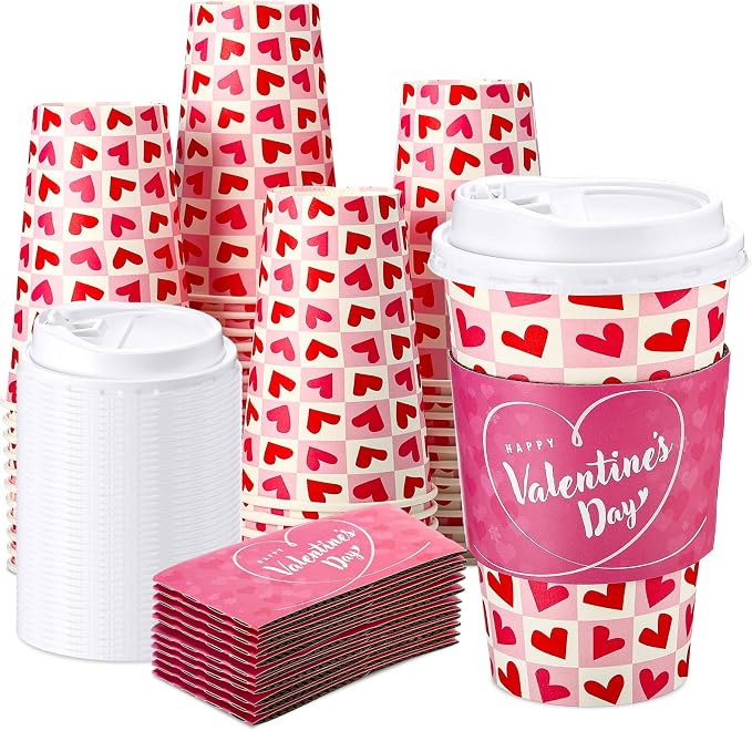 Lallisa 50 Pack 16 oz Mother's Day Disposable Coffee Cups by Lallisa