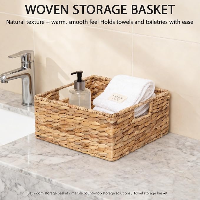 Square Water Hyacinth Storage Basket - Image 4